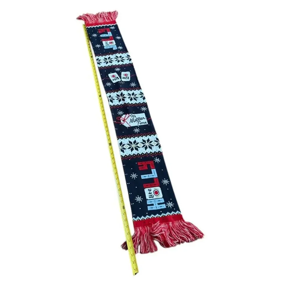 Miller Lite Beer Holly Jolly Winter Scarf‎ Ugly 2020 Christmas Holiday Party